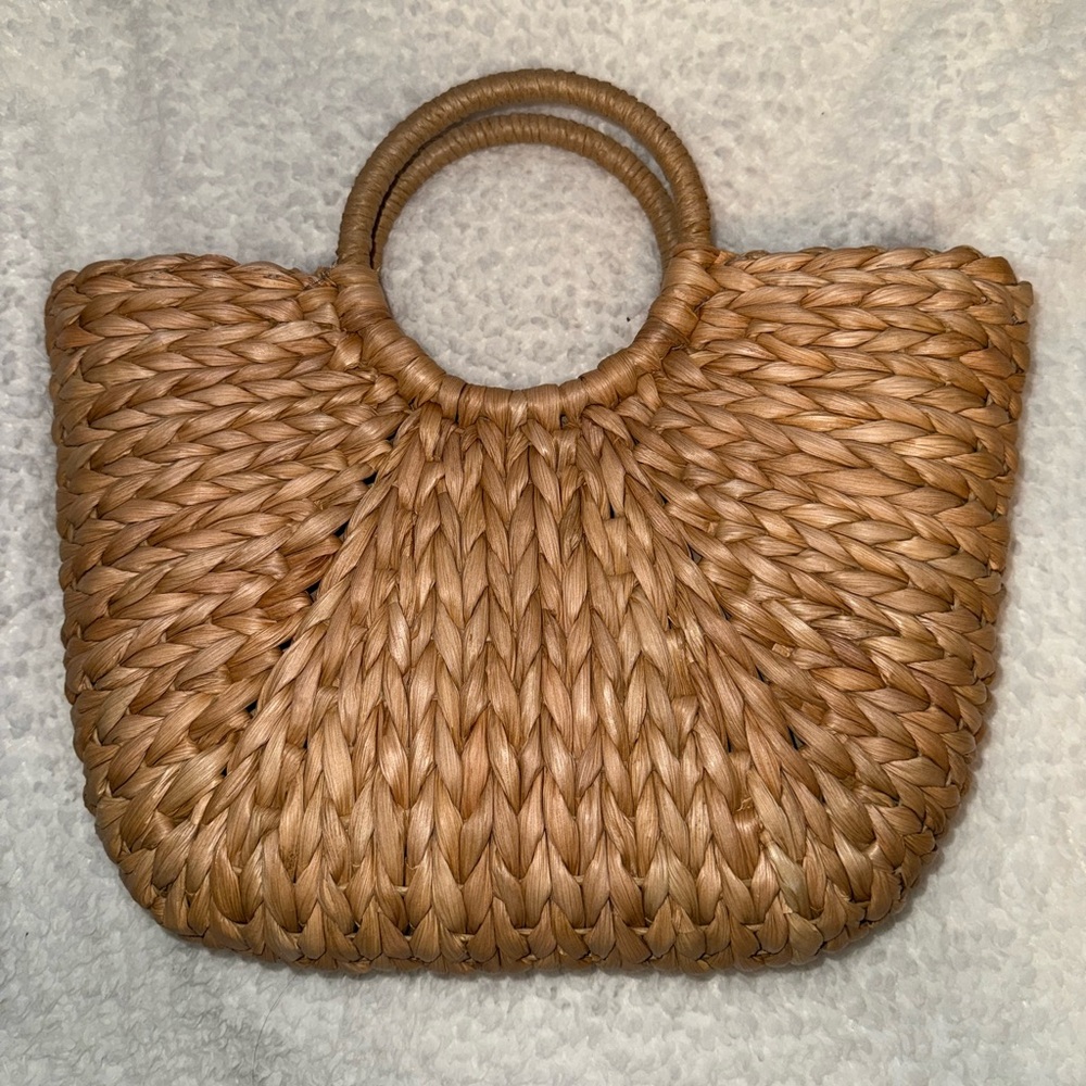 Tan Woven Beachy Handbag